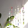 Hanging Crystal Pendant Garden Suncatcher Wind Chimes Rainbow Prism Crystal Chain for Window Drop Bell Christmas Tree Home Decor