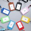 PU Leather ID Card Holder Tri-fold Transparent Badge Holder with Card Slots Card Holder