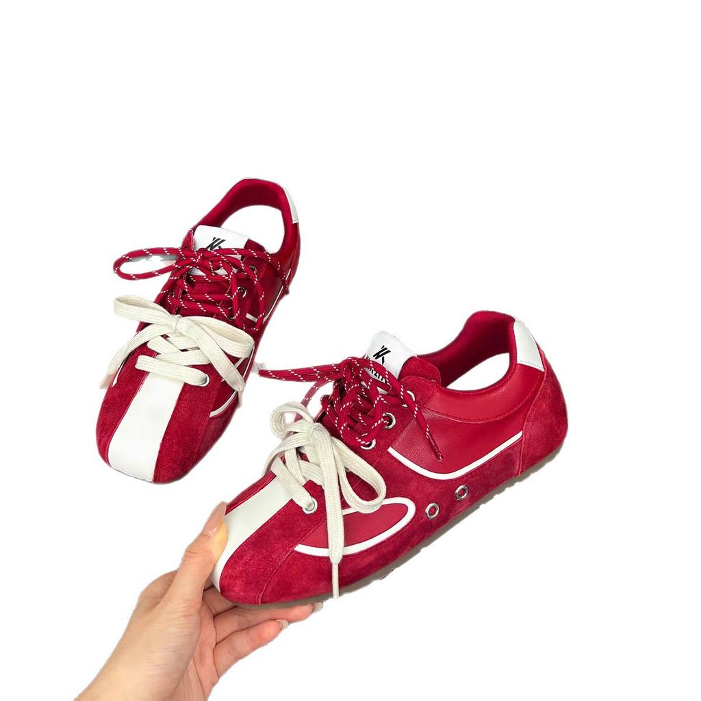 Korean Niche Retro Inner Height-increasing German Training Shoes Women's 2025 New Breathable Versatile Flat-bottomed Casual Forrest Gump Sports Shoes