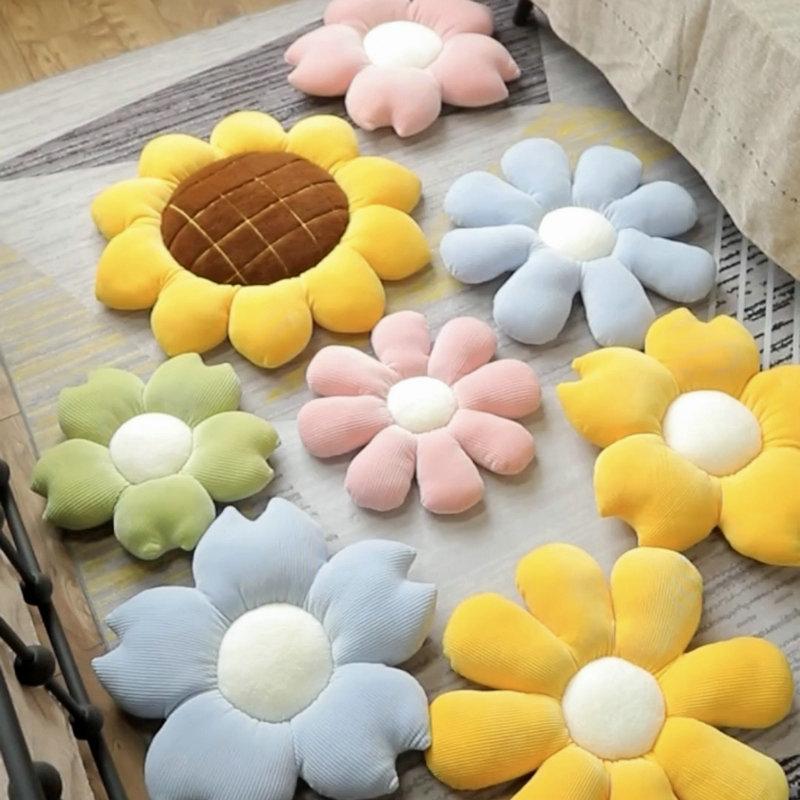 Soft Colourful Flower Pillow Stuffed Plush Daisy Flowers Shape Plant Chair Cushion Home Sofa Decor Soll Kids Girl Birthday Gift