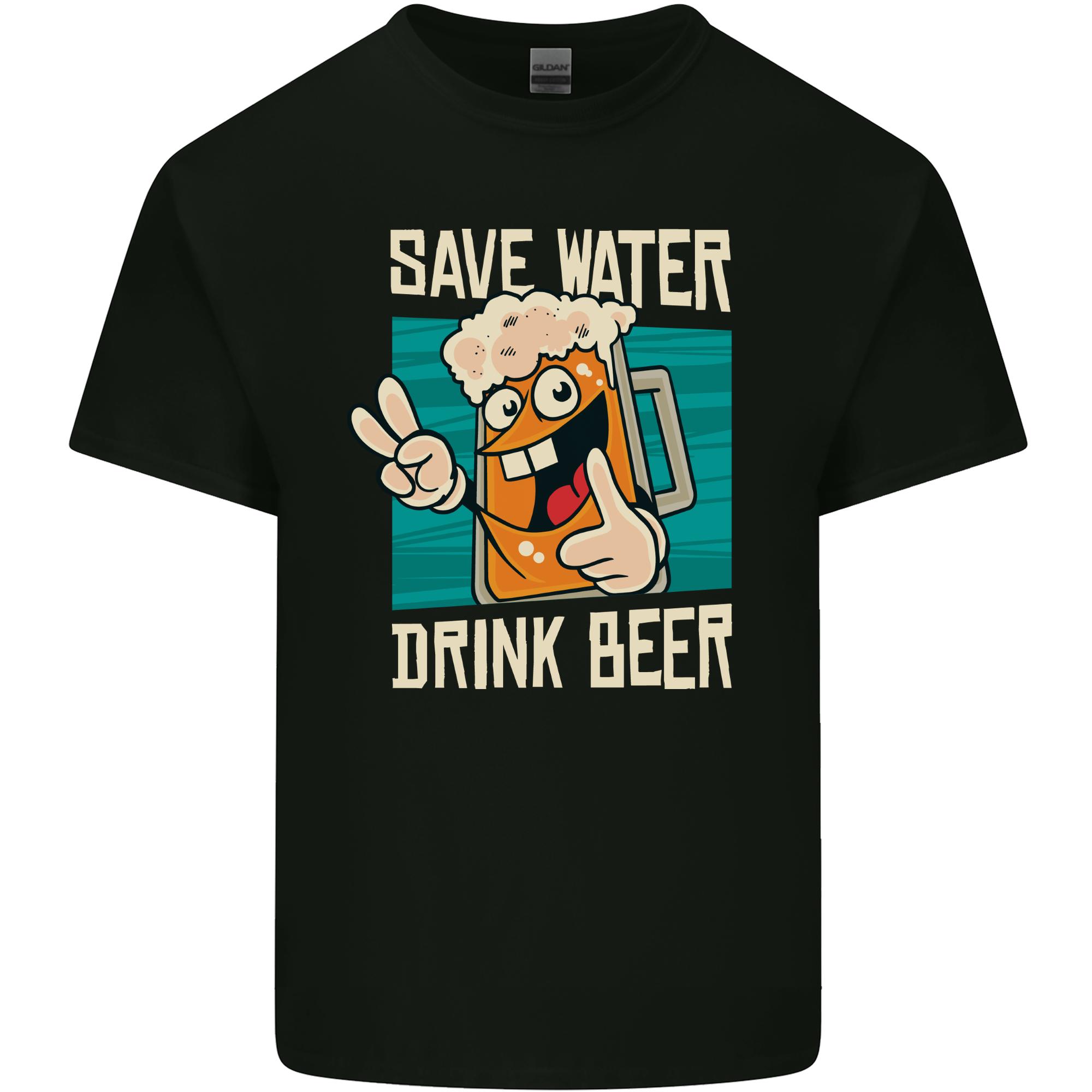 Save Water Drink Beer Funny Alcohol Larger Unisexs Light Cotton TShirt S