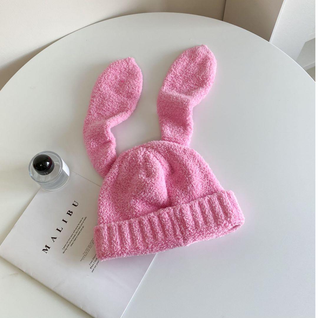 

Женская вязаная шапка-ушанка: Теплый, Праздничный, Вышитый, Корейский стиль для осени и зимы. One Size розовый