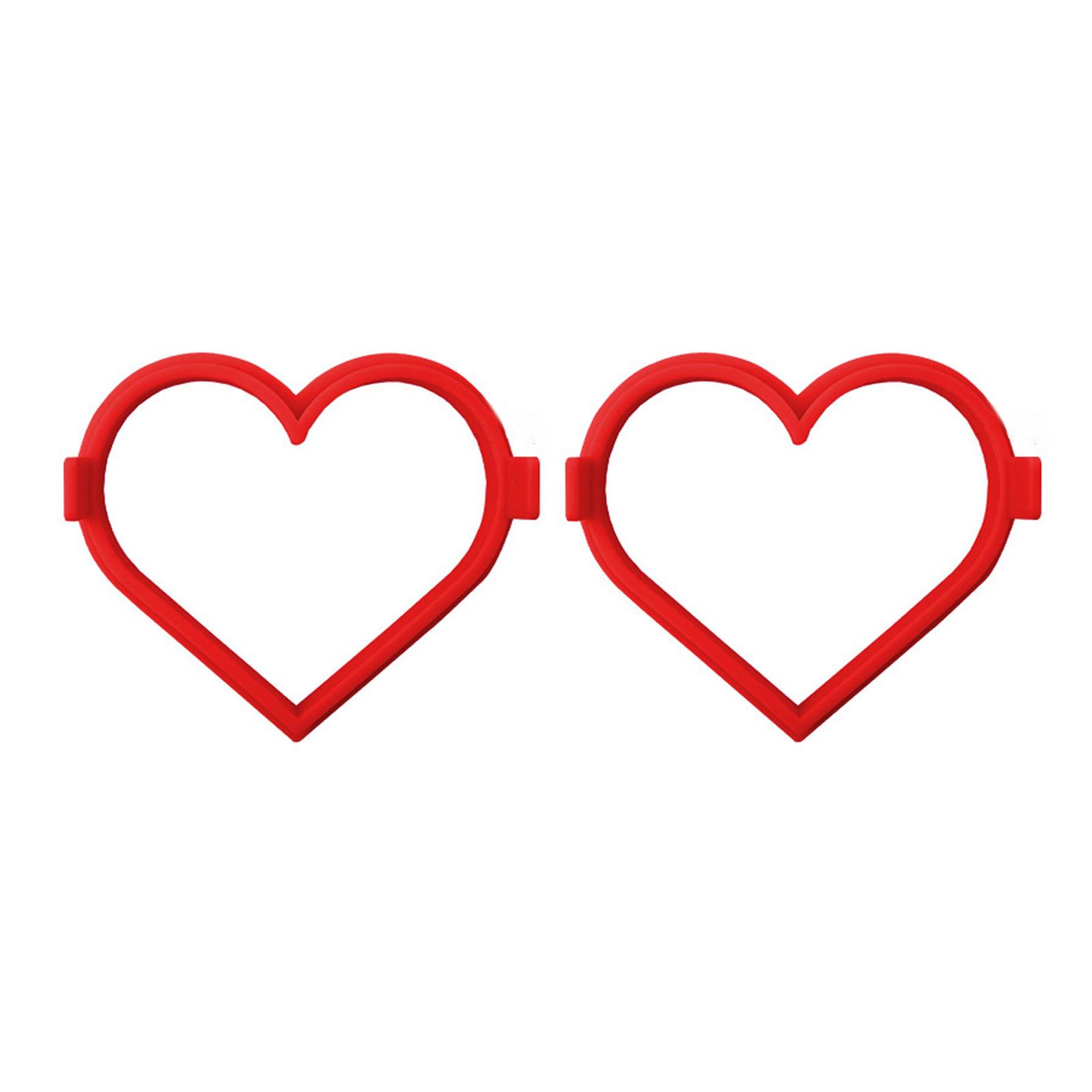 

Pack of 2 Flexible Silicone Heart Pancake Molds Nonstick Cake Shaper Ideal For Valentine s Day And Creative Cooking красный