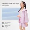 Girls' Hooded Letter Embroidery Sun Protection Jacket