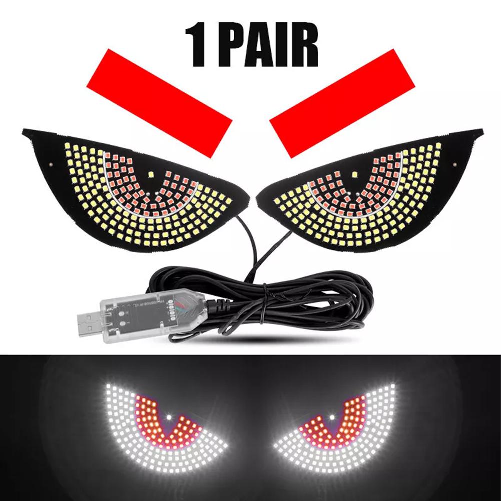 Car Back Window Expression Lights LED Strips Light Panel Car Windshield Display Devil's Eye Decorative Lamps USB Plug Lighting