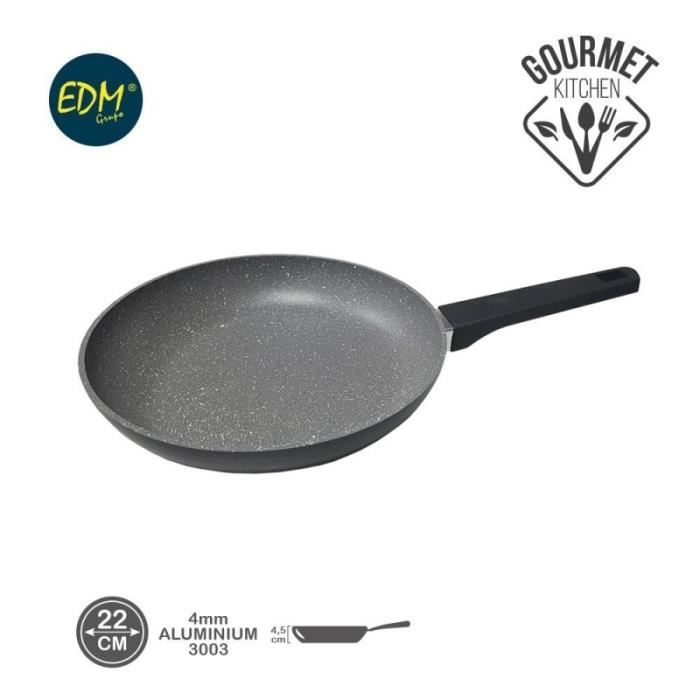 Poêle antiadhésive - EDM - 22 cm - Facile à nettoyer - Durabilité - Compatible induction