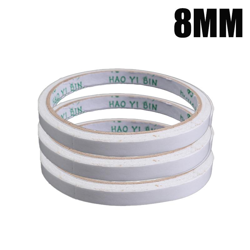 10-1Rolls Double Sided Tape Ultra-thin White Strong Sticky Tapes Stickers Super Adhesive Tape Strips for Home Office Supplies