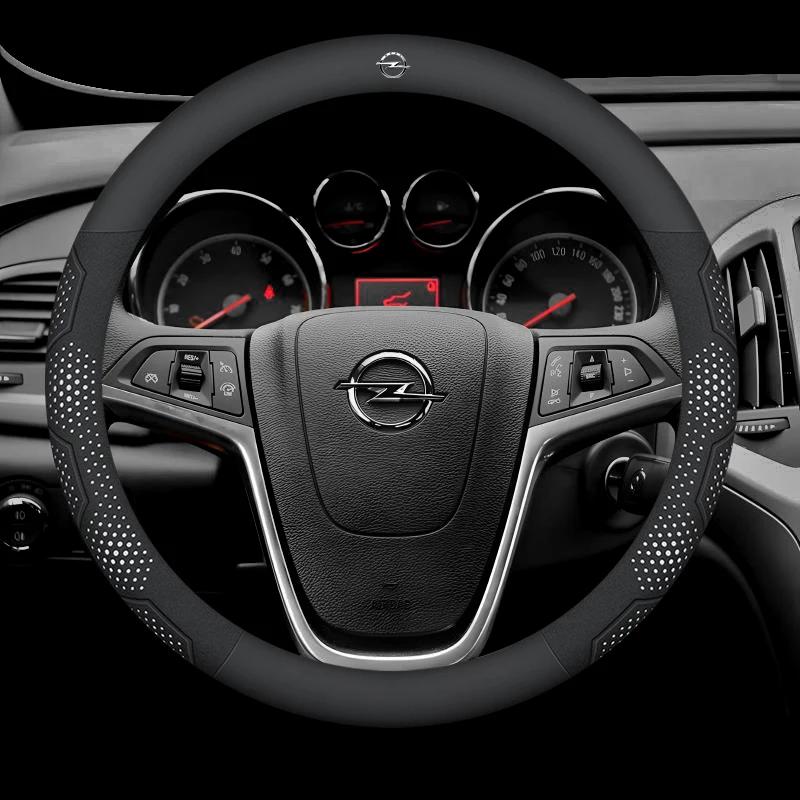 Car Steering Wheel Cover For Opel OPCline Astra Corsa Grandland Insignia Mokka Vectra GTC Tigra Vivaro Zafira Auto Accessories