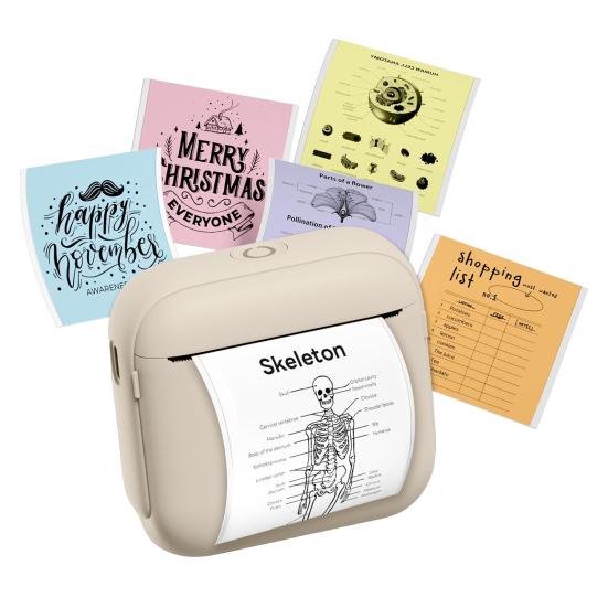 Mini Thermal Printer Portable Inkless Sticker Maker Compact Pocket Printer for Notes Labels Journal DIY