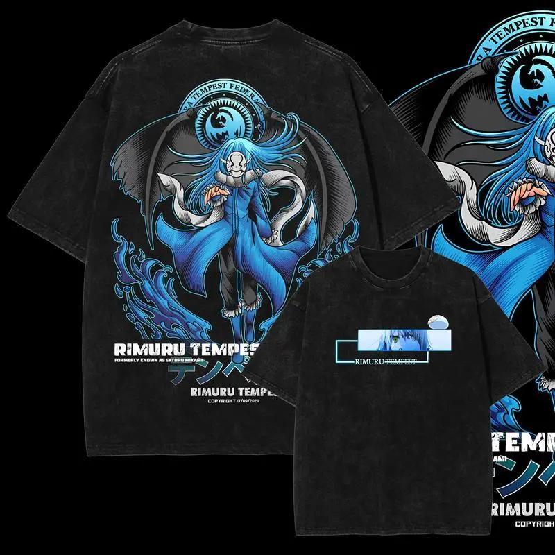 

Anime That Time I Got Reincarnated As A Slime Rimuru Tempest Print Tee Men Women T-shirts Washed Cotton T Shirt Harajuku Tshirt XXL чорний