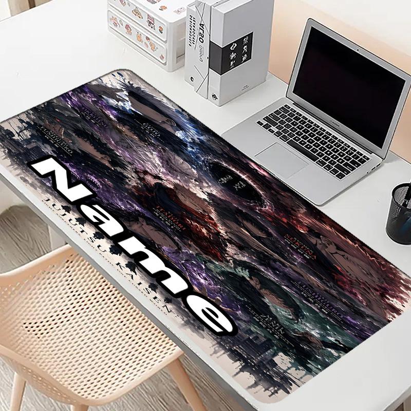 Personalizowana podkładka pod mysz z motywem Jujutsu Kaisen z imieniem, Mata na biurko do laptopa PC, Dekoracyjna mata na biurko do domu, Podkładka pod klawiaturę, Prezent