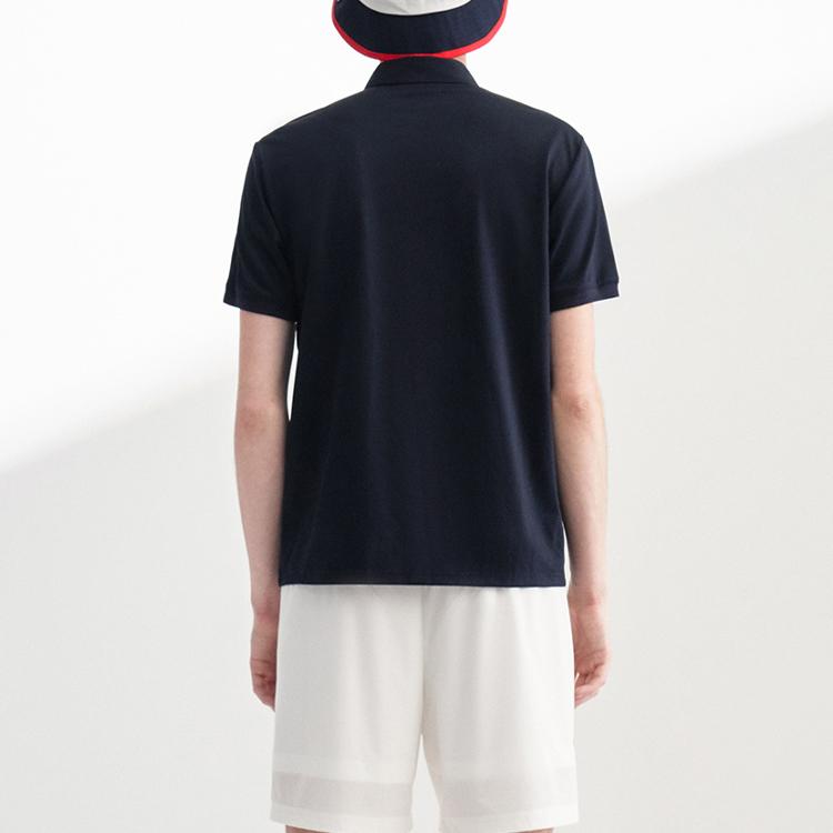 Fila Casual Sports Breathable Short Sleeve Polo Shirt Men Tops Navy-Blue F11M028128G-NV