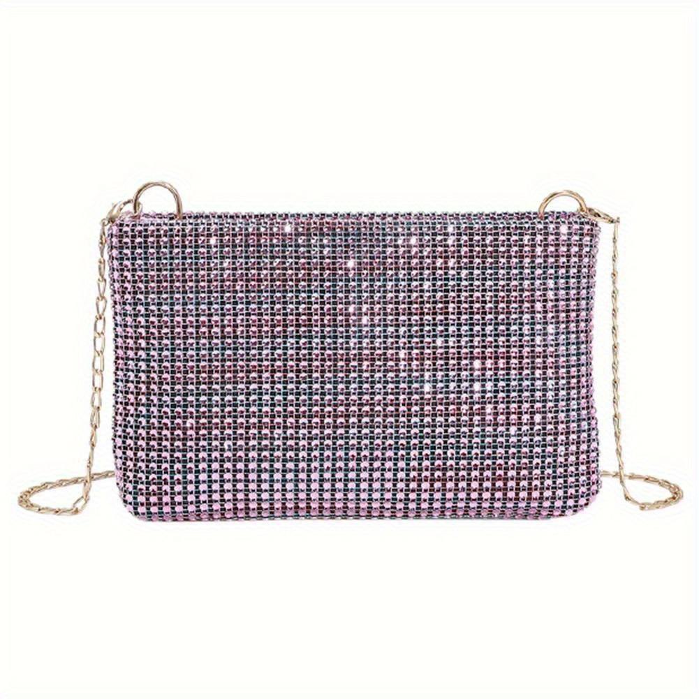 Ny Dameveske Vann Diamant Glitrende Liten Firkantet Veske Temperament Håndholdt Veske Trend En Skulder Crossbody Veske