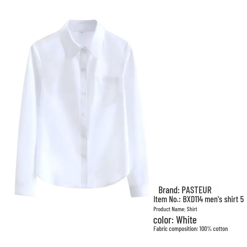 PASTEUR Unisex 100% Cotton Long Sleeve Shirt