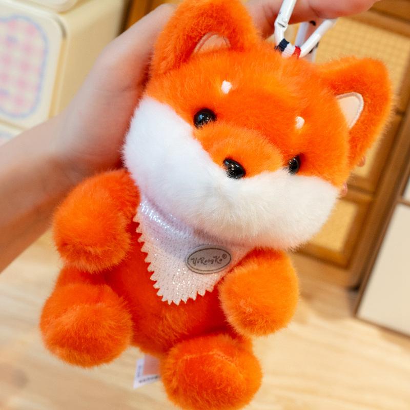 1Pc 13cm Lovely Duck Frog Raccoon Fox Plushie toy Cartoon Panda Dinosaur Elephant Pendant Plush Toys Birthday Decor Gift