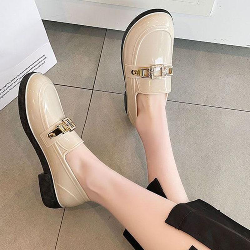 WTEMPO Modne buty przeciwdeszczowe damskie niskie rurki antypoślizgowe niski obcas gruba podeszwa krótkie kuchenne na zewnątrz wodoodporne gumowe buty Dropshipping hurtowo