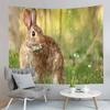 Cute Farm Rabbit Tapestry Grey Rabbit Tapestry Creative Style Tapestry Art Wall Hanging Home Living Room Bedroom Dorm Tapestries