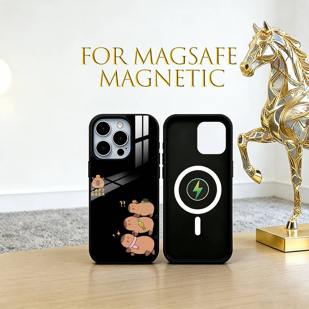 

Illustration Capybara Phone Case For iPhone17,16,15,14,13,12,11 Plus,Pro Magnetic For Magsafe Wireless Charging iPhone17Pro