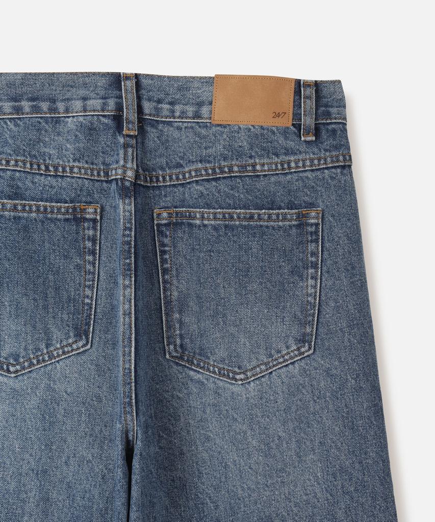247Silijeu Curved Wide Denim Blue