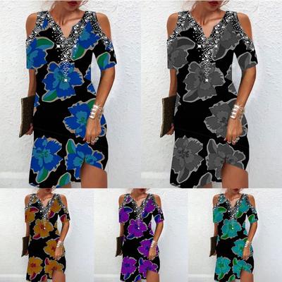 Women's Fashion Summer Spring Short Sleeve V-Neck Casual Dresses