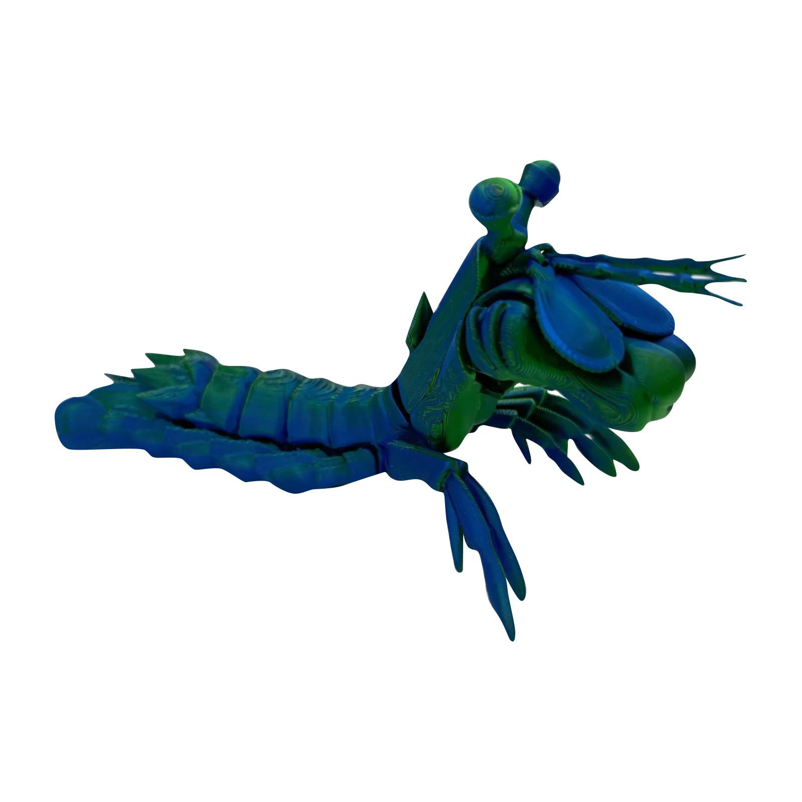 

3D-печатные украшения в виде креветок, игрушки для животных, украшения для дома, автомобиля, настольные украшения, суставы, не способные двигаться, креветки One Size зелёный