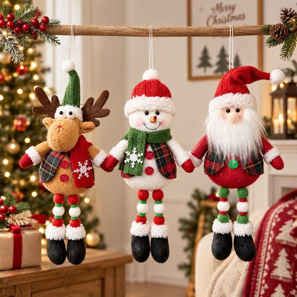 Elk Deer Doll Christmas Santa Claus Pendant Santa Claus Christmas Doll Ornament Home Decoration