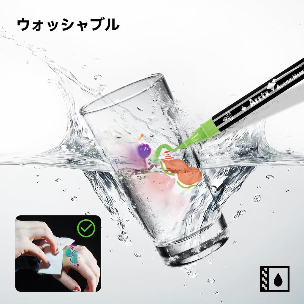 Arrtx Acrylic Set Fine Brush Tip Compatible with and Plastic Scrapbooking and Card Decoration For Professionals and DIY Markers, 112-Color 2-Way &