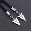 Unique Hexagram Necktie Braided Cord Alloy Engraving Stone Charm Neck Jewelry Tie Unisex Necklace Rodeos