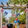 Patriotic Bow Garland Banner for Holiday Ceremony Home Decoration Arch Shaped Hanging Ribbon Bows for Indoor Outdoor Use