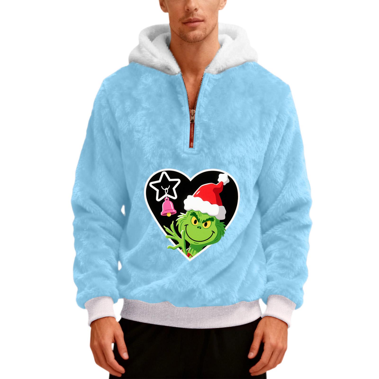 

Чоловічий Плюшевий Худі з Капюшоном на Півзастібці-блискавці XXL