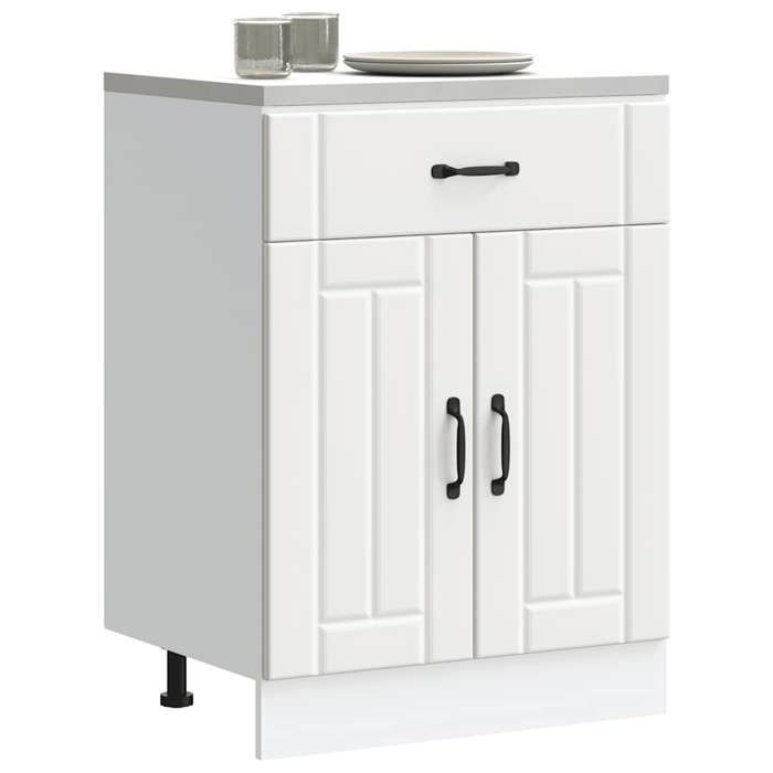 VidaXL Kitchen Cabinet Lucca White Engineered Wood, Sink Cabinet, Kitchen Cabinet with Drawer, Kitchen Cabinet At 853727