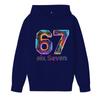 Felpa con Cappuccio per Bambini Divertente Stampa 67 Foderata in Pile Ragazzi Casual Sportiva Felpa con Cappuccio Top