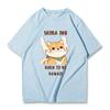 Shiba Inu Dog T Shirt Kawaii Cartoon Print Tshirts Girls Clothes Summer Short Sleeve Tops 100% Cotton Tees Women Oversized Shirt