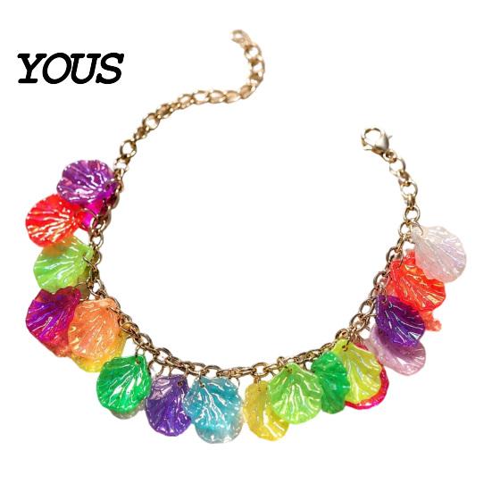 Boho Island Style Jewelry Ocean Charm Bracelet for Women, Colorful Scrolled Shell Adjustable Anklet Women Bracelet, Summer Beach Holiday Vacation
