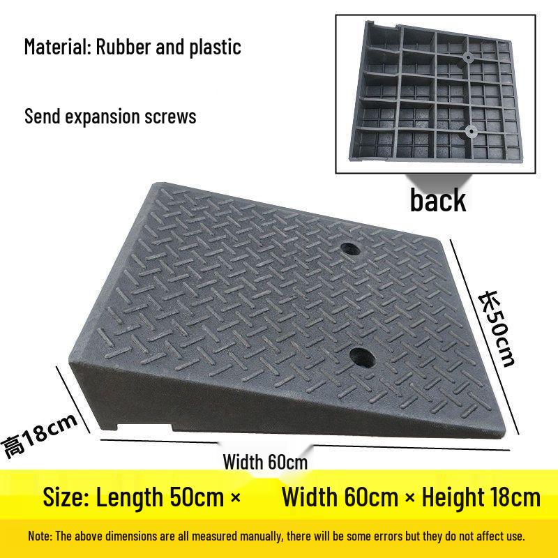 Rubber and Plastic Sloped Threshold Ramp Pad
