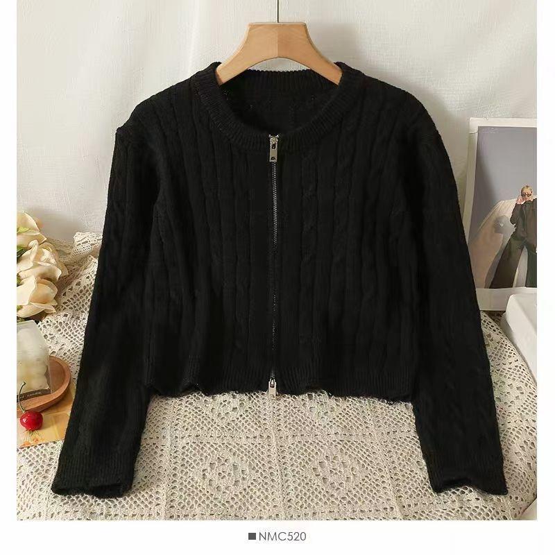 Strickpullover Damen Strickjacken neue Herbst- und Winter rotes kurzes Oberteil gepaart mit Strickjacke High-End-Pulloverjacke