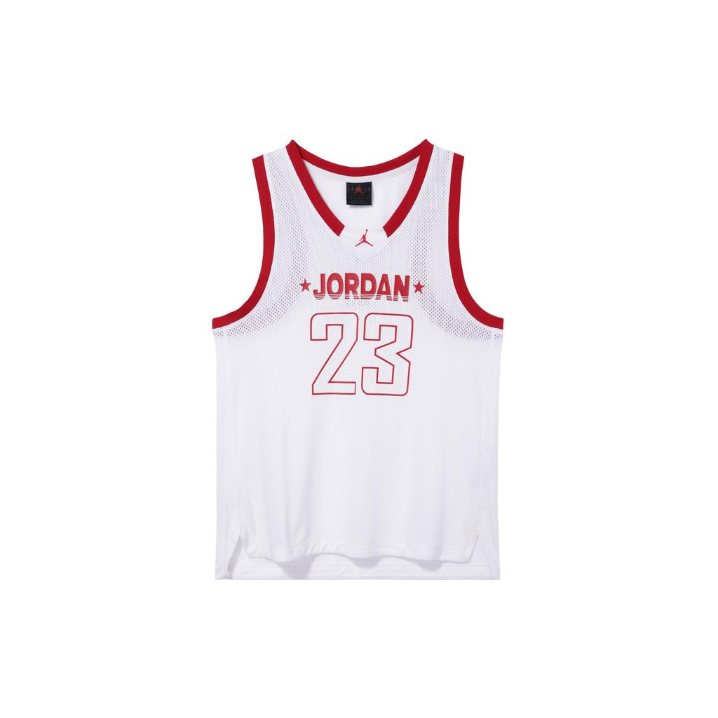Jordan Letter And Number Print Breathable Loose Casual Mesh Comfortable Vest Women tops White FN6688-100