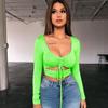 Low-Cut V-Neck Stretch Bandage Style Nightclub Top