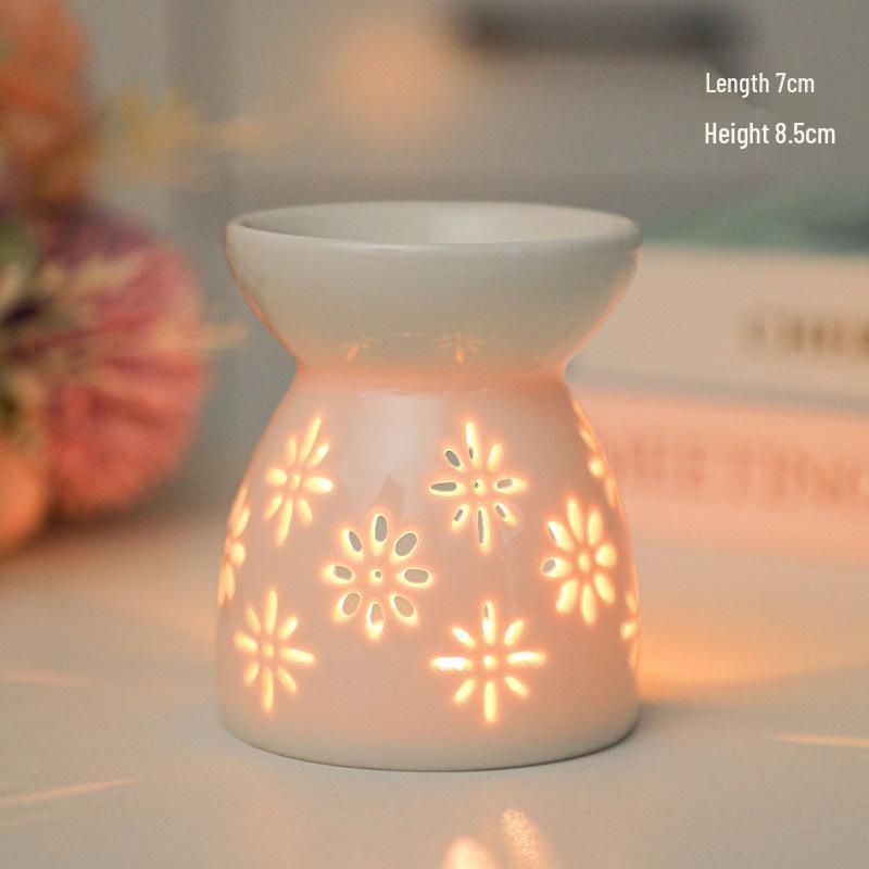 Ceramic Aromatherapy Oil Burner & Wax Melter for Fragrance, Incense & Bedroom Light