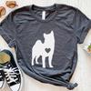 Shiba Inu Heart Graphic T-Shirt, Unisex Dog Lover Tee