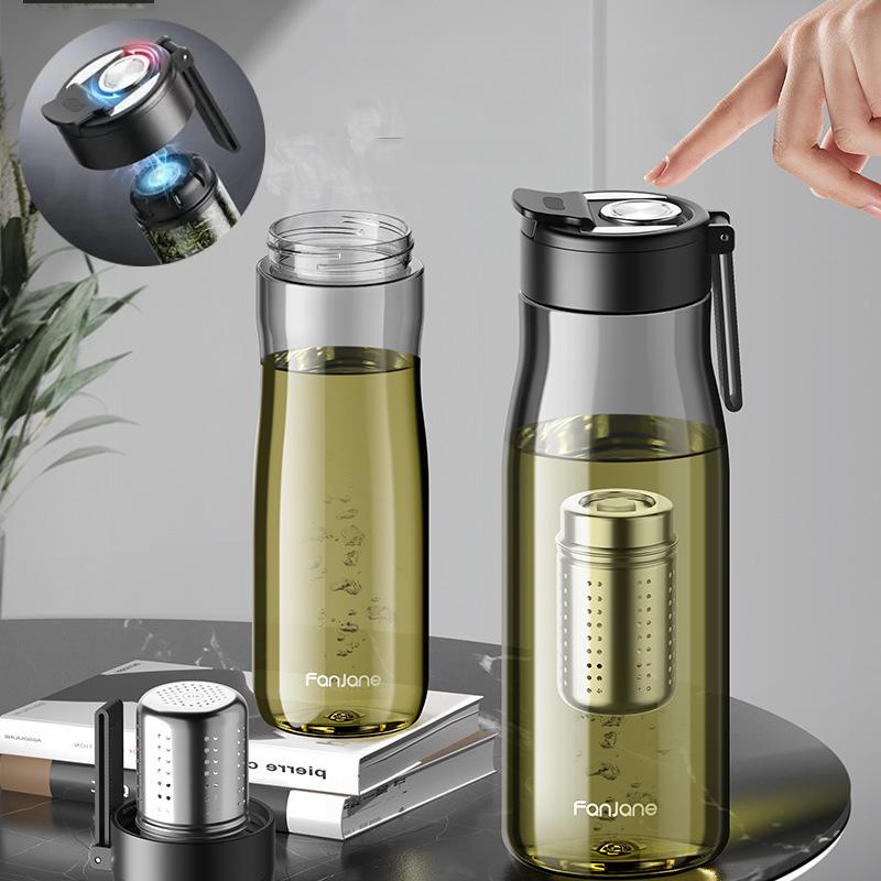 FANJANE Geüpgradede Magnetische Thee Mok met Thee Zeefje -20 Tot 100℃ BPA VRIJ 1000ml Sport TRITAN Plastic Waterfles Mok met Filter