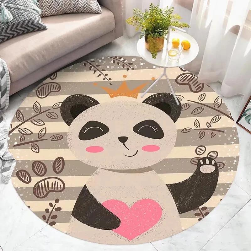 Cartoon Dinosaur Round Carpet Lovely Animal Circle Rug Kids Playroom Bedroom Living Room Balcony Floor Mat Home Decor Doormat