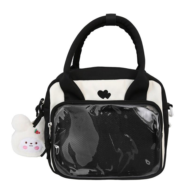 

Рюкзак в студенческом стиле двойного назначения Японский Ins Милый Большой вместимости Портативная сумка через плечо Прозрачный Боль Pain Baby