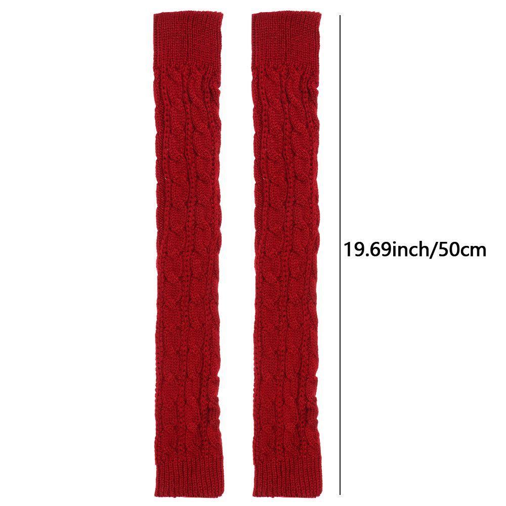 Fashion Autumn Winter Spring Warm Women Ladies Girl Solid Gloves Arm Warmer Long Fingerless Xmas Knitting Wool Mittens