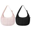 Puffer Crescent Bag for Women Quilted Shoulder Bag Nylon Adjustable Strap Shoulder Purse with Zipper Hobo Bag for Work Travel