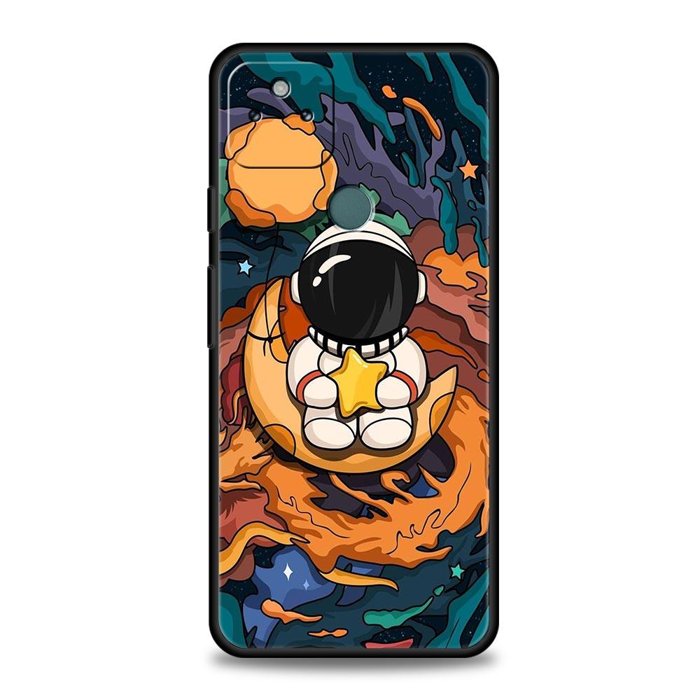 Cartoon Cute Cosmonaut Phone Case Cover for Google Pixel 10 9 8 7 6 9A 8A 7A 6A Pro Shockproof Soft TPU 9 Pro XL Shell Capas Bag