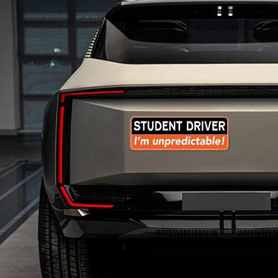 Student Driver Car Magnet New Drivers Sticker High-Visibility Rookie Driver Bumper Sticker For Teen Driving Safety Warning Signs