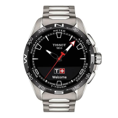 Tissot T-Touch Connect Solar Watch with Titanium Bracelet and Black Dial, Officially Imported, Men's Model T1214204405100