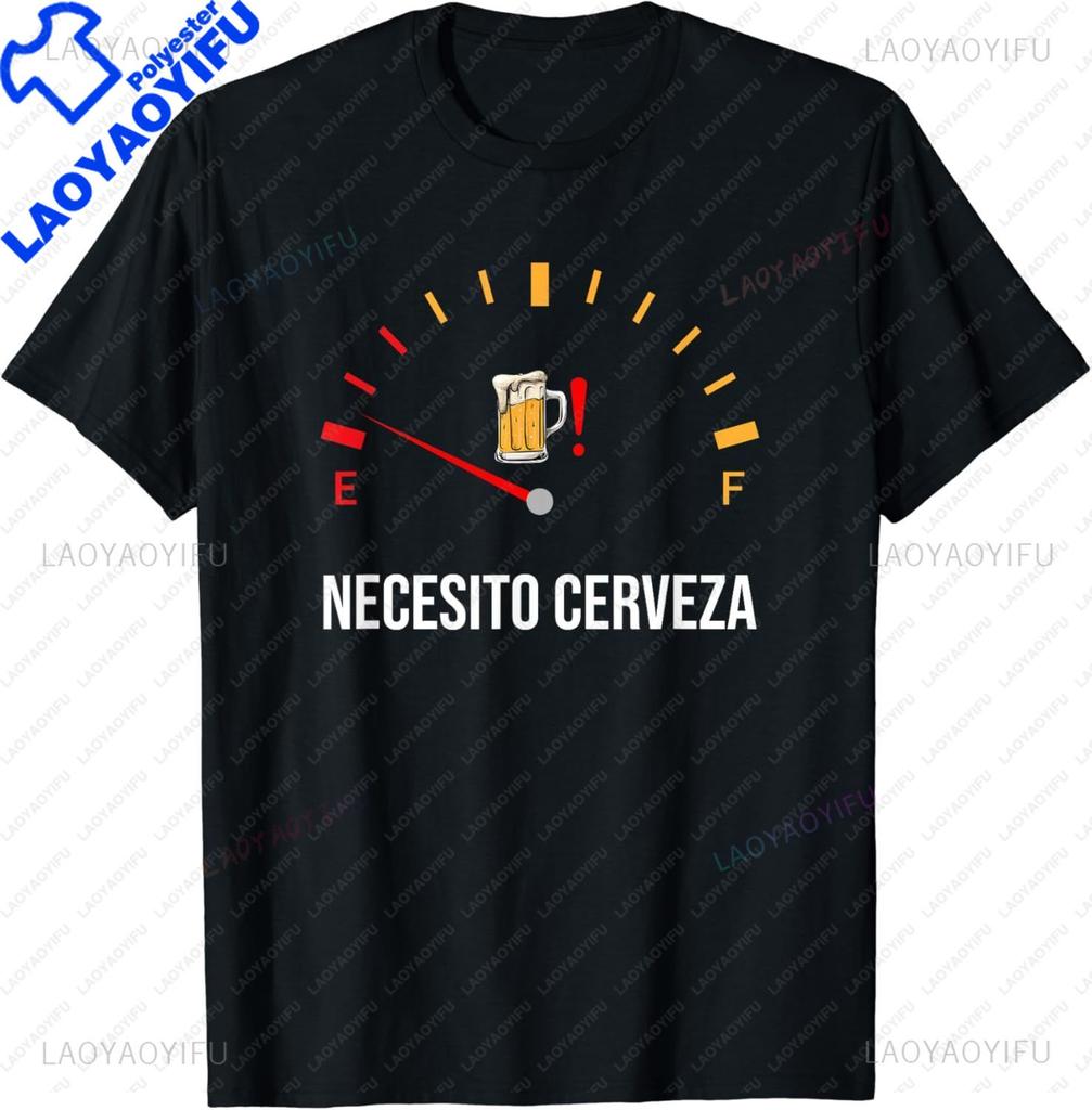 NECESITO Cerveza Funny Alcohol Beer Drinking Spanish ShortSleeve Unisex TShirt Graphic T Shirts Unisex Clothing Streetwear