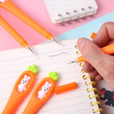Cute Rabbit Carrot Shape Gel Pens Smooth Writing Cartoon Ink Pens for Note Taking And School Use Fun Animal Novelty Pens for Teens And Office